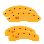 Set Of 4 Caliper Covers Engraved Front Saleen Engraved Rear Saleen 2021-2023 Ford Mustang 18 Inch Wheel MGP Caliper Covers - Image 3