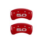 ⁦Rear Set 2 Caliper Covers Engraved Rear 2015 5.0 2015-2015 Ford Mustang MGP Caliper Covers⁩ - الصورة ⁦2⁩