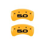 ⁦Rear Set 2 Caliper Covers Engraved Rear 2015 5.0 2015-2015 Ford Mustang MGP Caliper Covers⁩ - الصورة ⁦3⁩