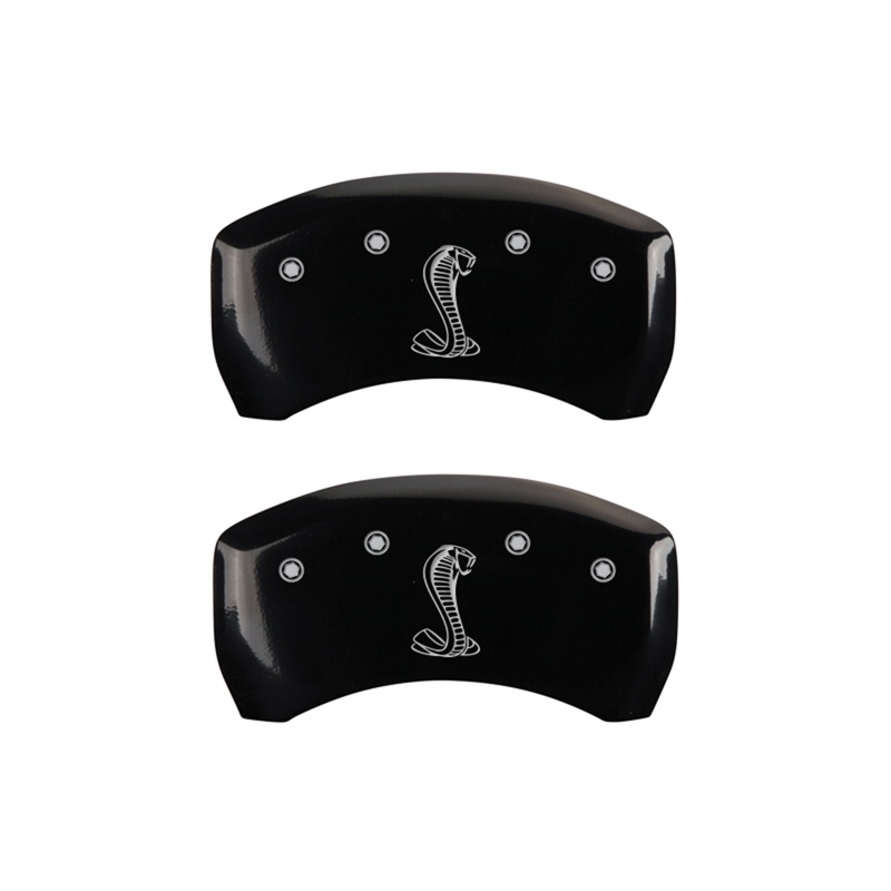 10203RSNKBK-FDLQ Rear Set 2 Caliper Covers Engraved Rear Tiffany Snake 2015-2015 Ford Mustang Brembo Package 6 Piston Front Caliper 19 inches - Image 1