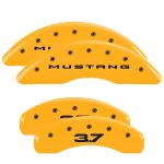 ⁦Set Of 4 Caliper Covers Engraved Front 2015 Mustang Engraved Rear 2015 3.7 2021-2023 Ford Mustang 19 Inch Wheel MGP Caliper Covers⁩ - الصورة ⁦3⁩