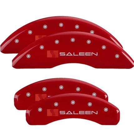 Set Of 4 Caliper Covers Engraved Front Saleen Engraved Rear Saleen 2021-2023 Ford Mustang 19 Inch Wheel MGP Caliper Covers