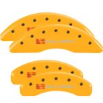 ⁦Set Of 4 Caliper Covers Engraved Front Saleen Engraved Rear Saleen 2021-2023 Ford Mustang 19 Inch Wheel MGP Caliper Covers⁩ - الصورة ⁦3⁩