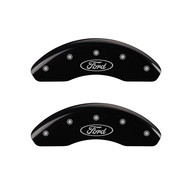 10214FFRDBK-FDLQ Front Set 2 Caliper Covers Engraved Front Oval Logo Ford 2004-2007 Ford Focus MGP Caliper Covers - Image 1