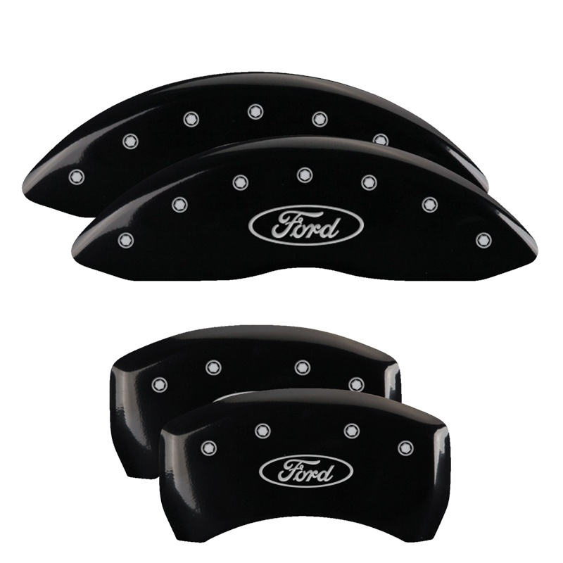 10222SFRDBK-FDLQ Set Of 4 Caliper Covers Engraved Front And Rear Oval Logo Ford 2013-2018 Ford Taurus MGP Caliper Covers - الصورة 1