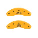 ⁦Front Set 2 Caliper Covers Engraved Front Oval Logo Ford 2012-2018 Ford Focus MGP Caliper Covers⁩ - الصورة ⁦3⁩
