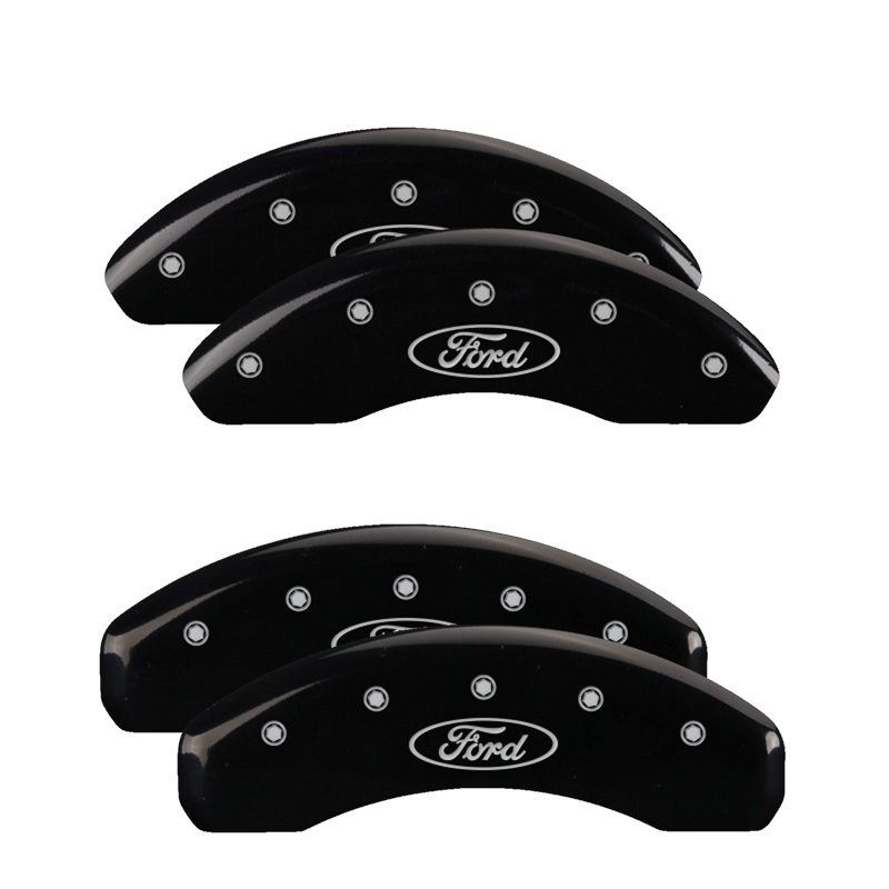 10227SFRDBK-FDLQ Set Of 4 Caliper Covers Engraved Front And Rear Oval Logo Ford 1998-2011 Ford Ranger MGP Caliper Covers - الصورة 1