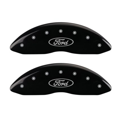 Front Set 2 Caliper Covers Engraved Front Oval Logo Ford 1997-2002 Ford E-150 MGP Caliper Covers