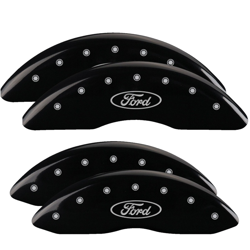 10235SFRDBK-FDLQ Set Of 4 Caliper Covers Engraved Front And Rear Oval Logo Ford 2013-2022 Ford F-250 MGP Caliper Covers - الصورة 1