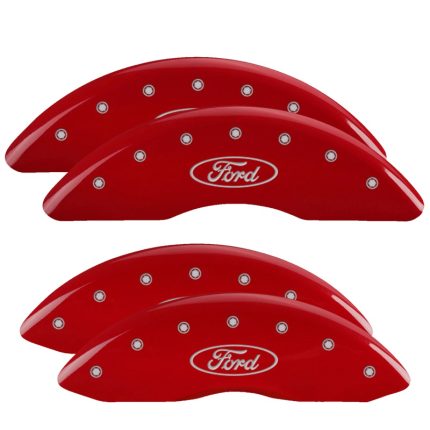 Set Of 4 Caliper Covers Engraved Front And Rear Oval Logo Ford 2013-2022 Ford F-250 MGP Caliper Covers