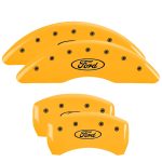 ⁦Set Of 4 Caliper Covers Engraved Front And Rear Ford Oval Logo 2024-2025 Ford Mustang MGP Caliper Covers⁩ - الصورة ⁦3⁩