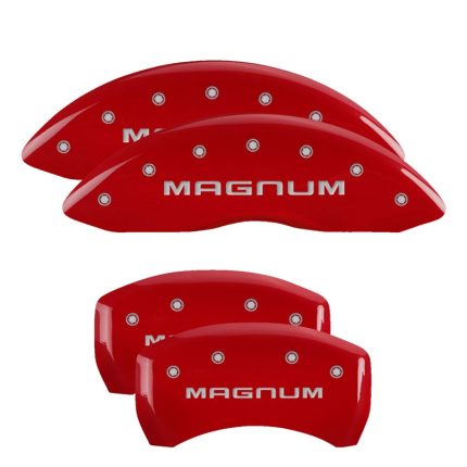 Set Of 4 Caliper Covers Engraved Front And Rear Magnum 2005-2010 Dodge Magnum 2.7L & 3.5L Single Piston Caliper (BR3) 17 Inch Wheel MGP Caliper Covers