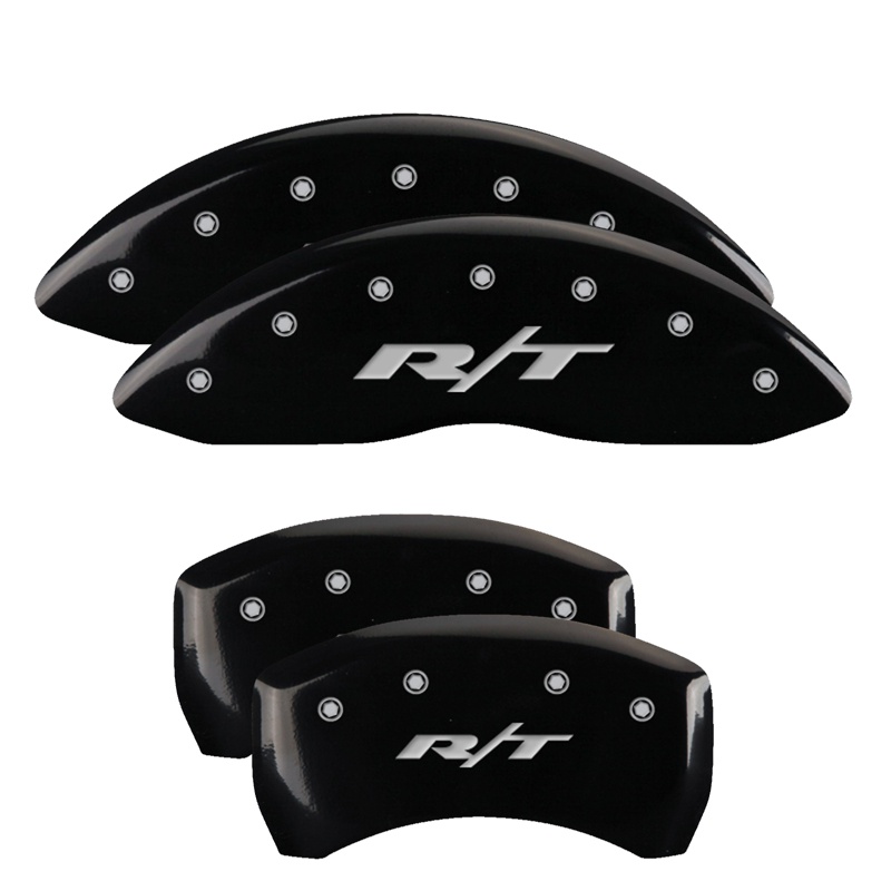 12005SRT1BK-FDLQ Set Of 4 Caliper Covers Engraved Front And Rear Rt1-Truck 2005-2010 Dodge Magnum 2.7L & 3.5L Single Piston Caliper (BR3) 17 Inch Wheel MGP Caliper Covers - الصورة 1