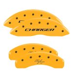 ⁦Set Of 4 Caliper Covers Engraved Front Charger Engraved Rear RT 2006-2020 Dodge Charger MGP Caliper Covers⁩ - الصورة ⁦3⁩