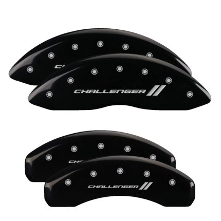 Set Of 4 Caliper Covers Engraved Front And Rear With Stripes Challenger 2006-2020 Dodge Charger MGP Caliper Covers