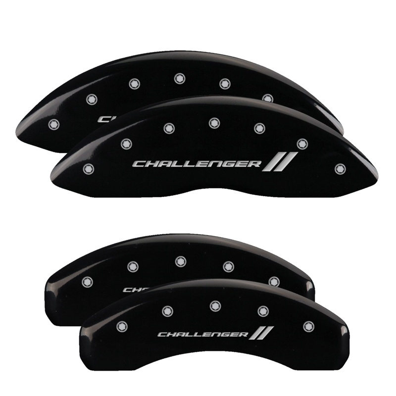 12088SCL1BK-FDLQ Set Of 4 Caliper Covers Engraved Front And Rear With Stripes Challenger 2006-2020 Dodge Charger MGP Caliper Covers - Image 1