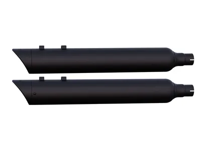 4 Inch B.A.M. Stick Slip-On Mufflers for International European Spec Trike Models Black – 4 Inch Chrome Slash Cut Tip – Zombie Baffles (Loud) TAB Performance