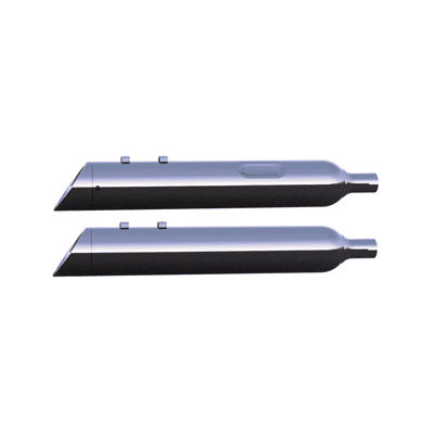4.5 Inch B.A.M Stick Slip-On Mufflers Midnight Chrome – Midnight Chrome Slash Cut – Non-Baffled (No Baffles Included) TAB Performance