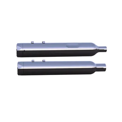 4.5 Inch B.A.M Stick Slip-On Mufflers Midnight Chrome – Midnight Chrome Straight Cut – Non-Baffled (No Baffles Included) TAB Performance