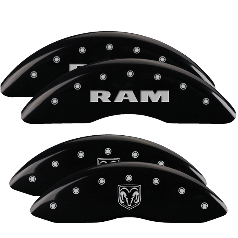 12124SRMHBK-FDLQ Set Of 4 Caliper Covers Engraved Front Ram Engraved Rear Ramhead 2010-2010 Dodge Ram MGP Caliper Covers - الصورة 1