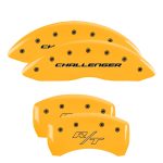 ⁦Set Of 4 Caliper Covers Engraved Front Block Challenger Engraved Rear Vintage Style RT 2011-2023 Dodge Challenger 18 inches⁩ - الصورة ⁦3⁩