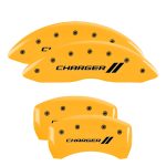 ⁦Set Of 4 Caliper Covers Engraved Front And Rear With Stripes Charger 2011-2023 Dodge Challenger 18 inches⁩ - الصورة ⁦3⁩
