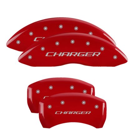 Set Of 4 Caliper Covers Engraved Front And Rear Block Charger 2011-2023 Dodge Challenger 18 Inch Wheel MGP Caliper Covers