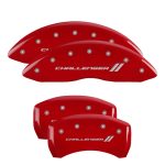 Set Of 4 Caliper Covers Engraved Front And Rear With Stripes Challenger 2011-2023 Dodge Challenger 18 Inch Wheel MGP Caliper Covers - Image 2