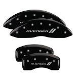 Set Of 4 Caliper Covers Engraved Front And Rear With Stripes Avenger 2007-2014 Dodge Caliber MGP Caliper Covers