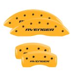 ⁦Set Of 4 Caliper Covers Engraved Front And Rear With Out Stripes Avenger 2007-2014 Dodge Caliber MGP Caliper Covers⁩ - الصورة ⁦3⁩