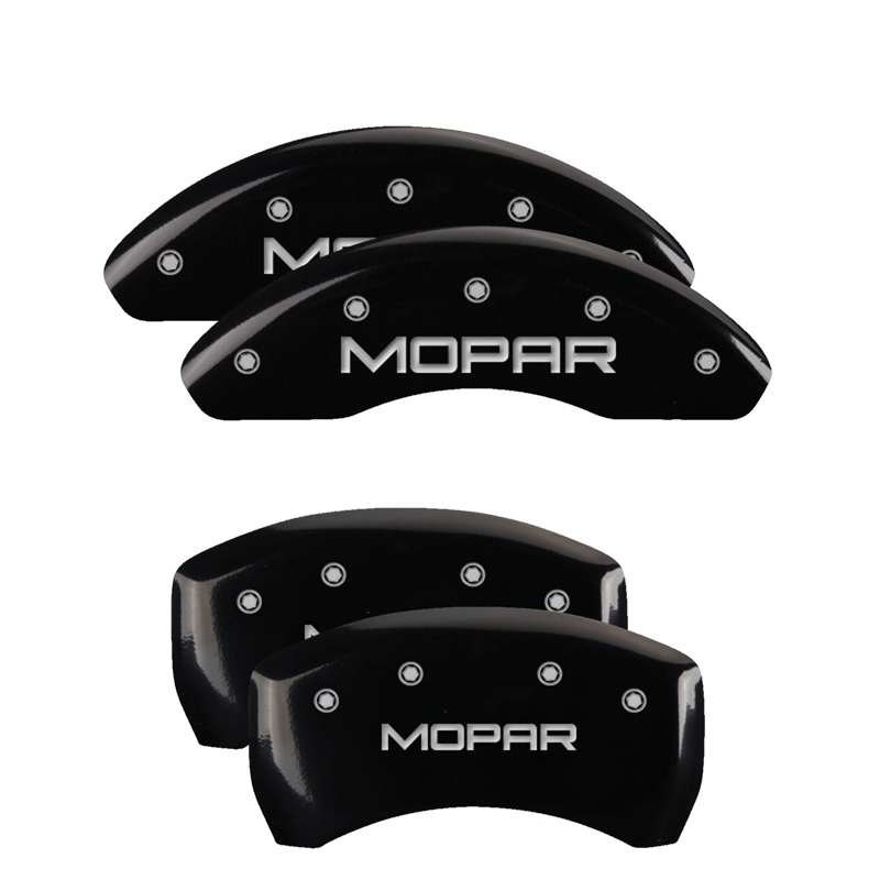 12199SMOPBK-FDLQ Set Of 4 Caliper Covers Engraved Front And Rear Mopar 2013-2016 Dodge Dart MGP Caliper Covers - Image 1