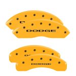 ⁦Set Of 4 Caliper Covers Engraved Front And Rear With Out Stripes Dodge 2011-2019 Dodge Grand MGP Caliper Covers⁩ - الصورة ⁦3⁩