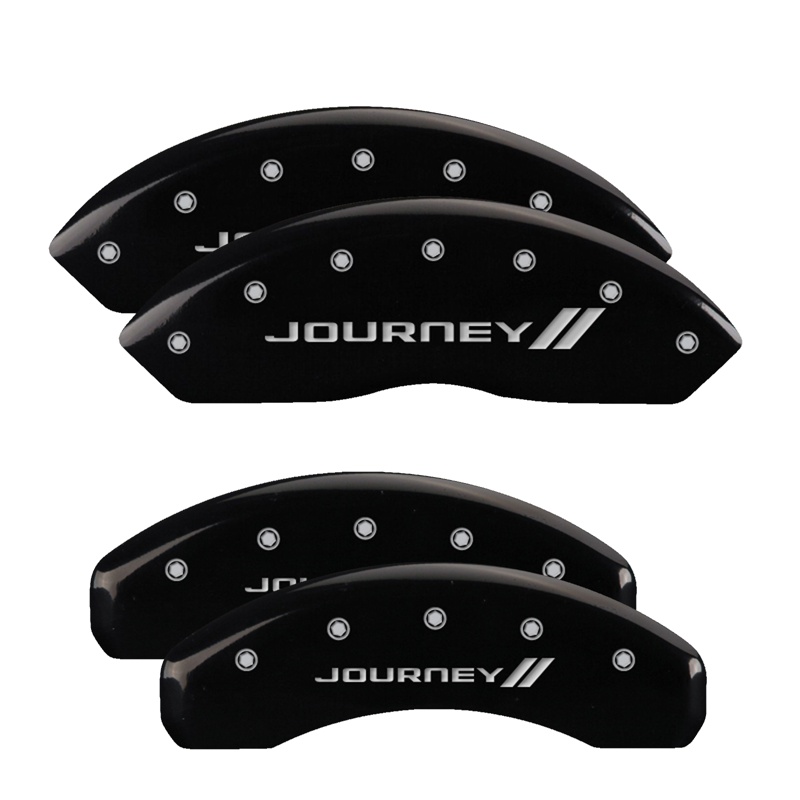 12200SJNYBK-FDLQ Set Of 4 Caliper Covers Engraved Front And Rear With Stripes Journey 2011-2019 Dodge Grand MGP Caliper Covers - الصورة 1