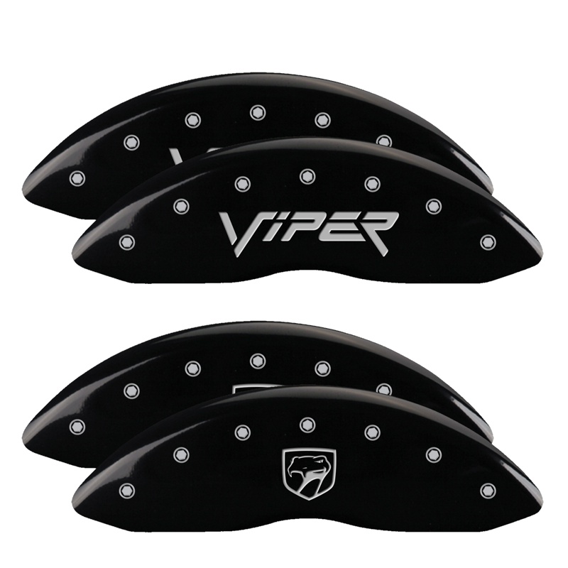 12203SSNPBK-FDLQ Set Of 4 Caliper Covers Engraved Front Gen 2 Viper Engraved Rear Gen 2 Snake 2001-2002 Dodge Viper MGP Caliper Covers - الصورة 1