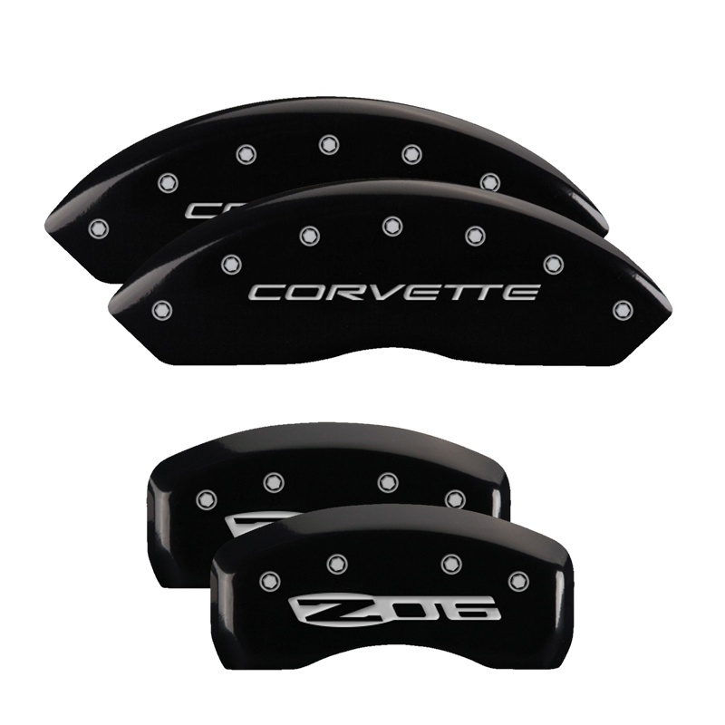13007SCZ5BK-FDLQ Set Of 4 Caliper Covers Engraved Front C5 Corvette Engraved Rear C5 Z06 1997-2004 Chevrolet Corvette MGP Caliper Covers - الصورة 1
