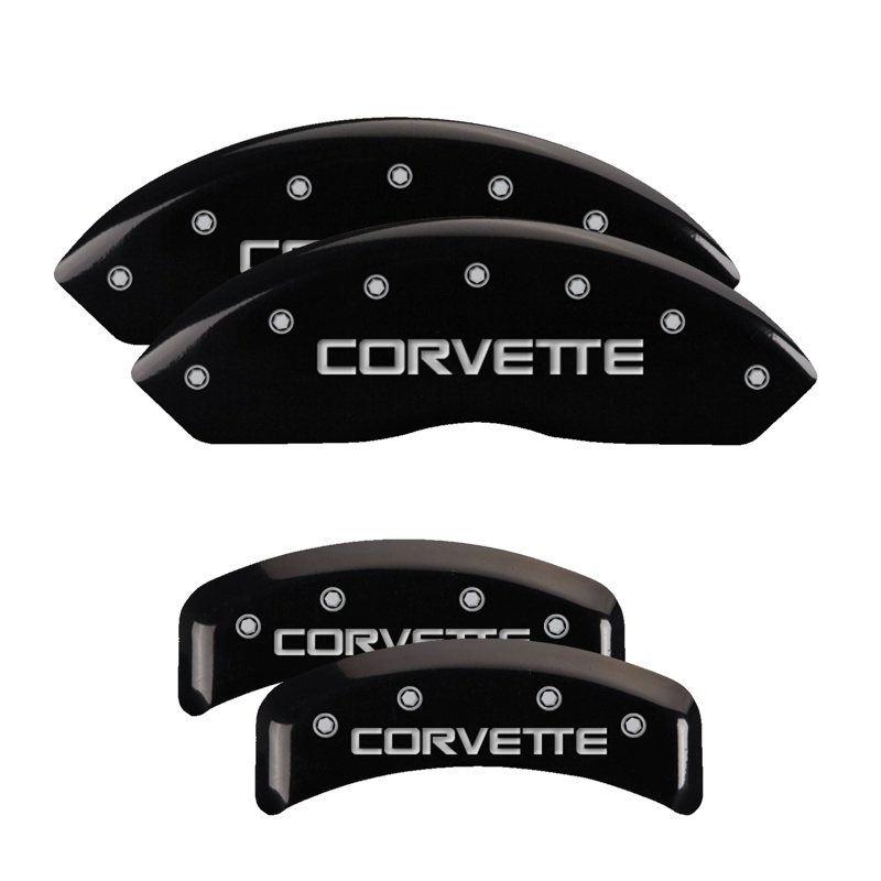 13013SCV4BK-FDLQ Set Of 4 Caliper Covers Engraved Front And Rear C4 Corvette 1988-1996 Chevrolet Corvette MGP Caliper Covers - Image 1