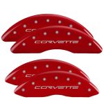 ⁦Set Of 4 Caliper Covers Engraved Front And Rear C6 Corvette 2006-2013 Chevrolet Corvette MGP Caliper Covers⁩ - الصورة ⁦2⁩