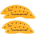 ⁦Set Of 4 Caliper Covers Engraved Front And Rear C6 Corvette 2006-2013 Chevrolet Corvette MGP Caliper Covers⁩ - الصورة ⁦3⁩
