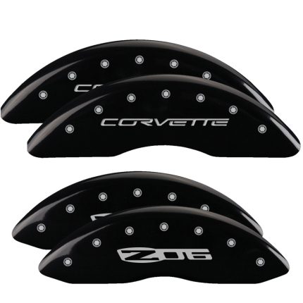 Set Of 4 Caliper Covers Engraved Front C6 Corvette Engraved Rear C6 Z06 2006-2013 Chevrolet Corvette MGP Caliper Covers