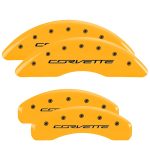 ⁦Set Of 4 Caliper Covers Engraved Front And Rear C7 Corvette 2014-2019 Chevrolet Corvette MGP Caliper Covers⁩ - الصورة ⁦3⁩
