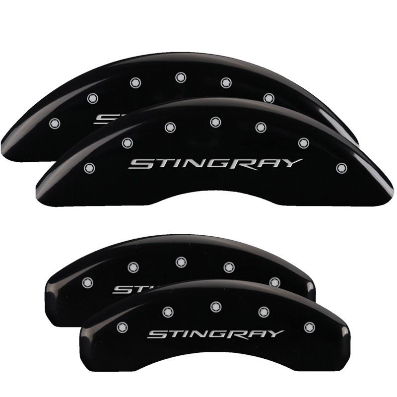 13084SSTYBK-FDLQ Set Of 4 Caliper Covers Engraved Front And Rear Stingray 2014-2019 Chevrolet Corvette MGP Caliper Covers - الصورة 1