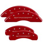 ⁦Set Of 4 Caliper Covers Engraved Front And Rear Stingray 2014-2019 Chevrolet Corvette MGP Caliper Covers⁩ - الصورة ⁦2⁩