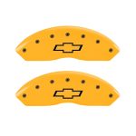 Front Set 2 Caliper Covers Engraved Front Bowtie 1997-2002 Chevrolet C2500 MGP Caliper Covers - Image 3