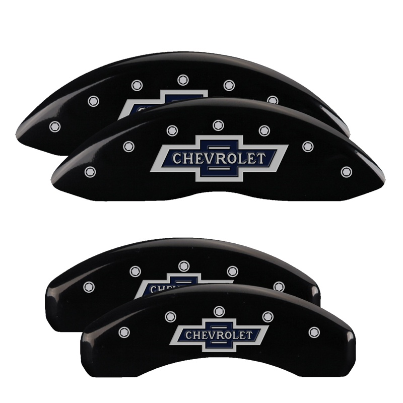 14005SBANBK-FDLQ Set Of 4 Caliper Covers Engraved Front And Rear 100 Anniversary Logo 2014-2018 Chevrolet Silverado MGP Caliper Covers - الصورة 1
