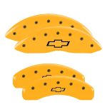⁦Set Of 4 Caliper Covers Engraved Front And Rear Bowtie 2009-2014 Chevrolet Express MGP Caliper Covers⁩ - الصورة ⁦3⁩