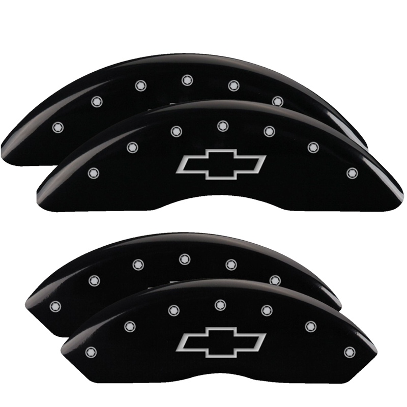 14008SBOWBK-FDLQ Set Of 4 Caliper Covers Engraved Front And Rear Bowtie 2009-2017 Chevrolet Express MGP Caliper Covers - الصورة 1