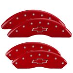 ⁦Set Of 4 Caliper Covers Engraved Front And Rear Bowtie 2009-2017 Chevrolet Express MGP Caliper Covers⁩ - الصورة ⁦2⁩