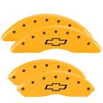 ⁦Set Of 4 Caliper Covers Engraved Front And Rear Bowtie 2009-2017 Chevrolet Express MGP Caliper Covers⁩ - الصورة ⁦3⁩