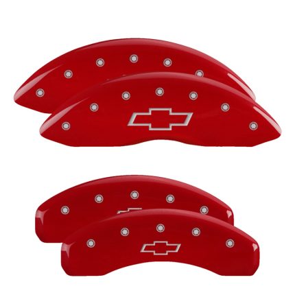 Set Of 4 Caliper Covers Engraved Front And Rear Bowtie 2010-2015 Chevrolet Camaro V8 18 Inch Wheel MGP Caliper Covers