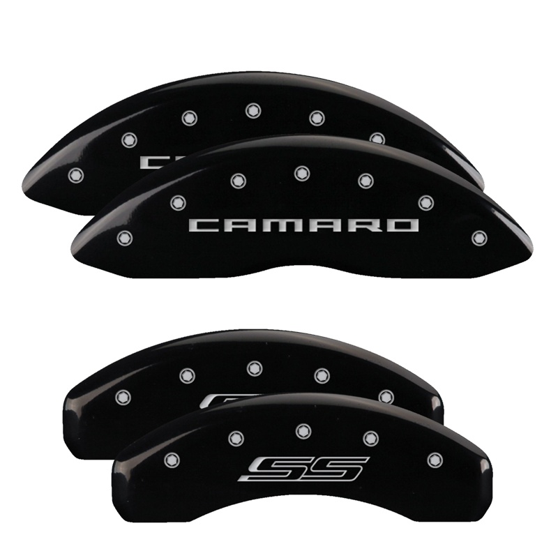 14036SCS5BK-FDLQ Set Of 4 Caliper Covers Engraved Front Gen 5 6 Camaro Engraved Rear Gen 5 Ss 2010-2015 Chevrolet Camaro MGP Caliper Covers - الصورة 1